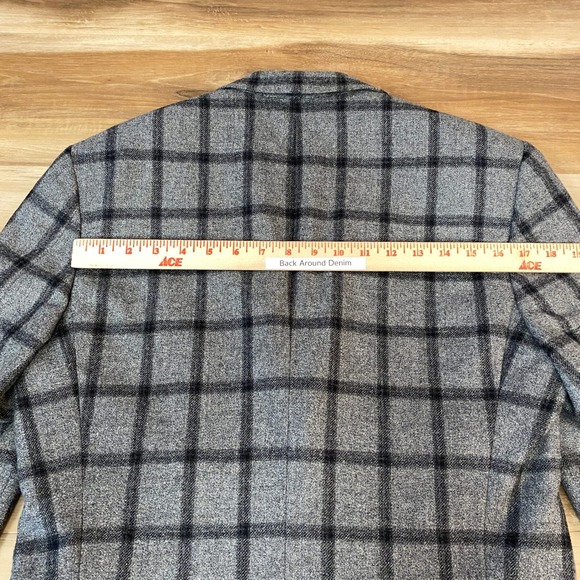 CORNELIANI Mens Gray Plaid Wool Sport Coat Blazer 38R Jacket EU 50 Italy - Picture 14 of 14